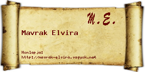 Mavrak Elvira névjegykártya